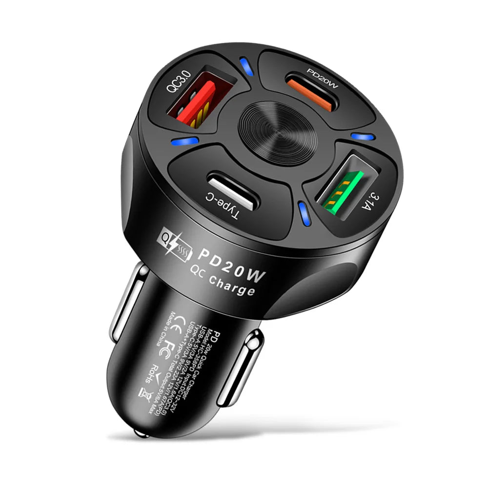ZS - 4 Port Fast Charging Car Charger