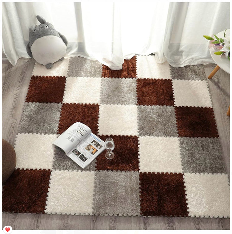 ZS - 10 Pieces Fluffy Puzzle Foam Floor Mat