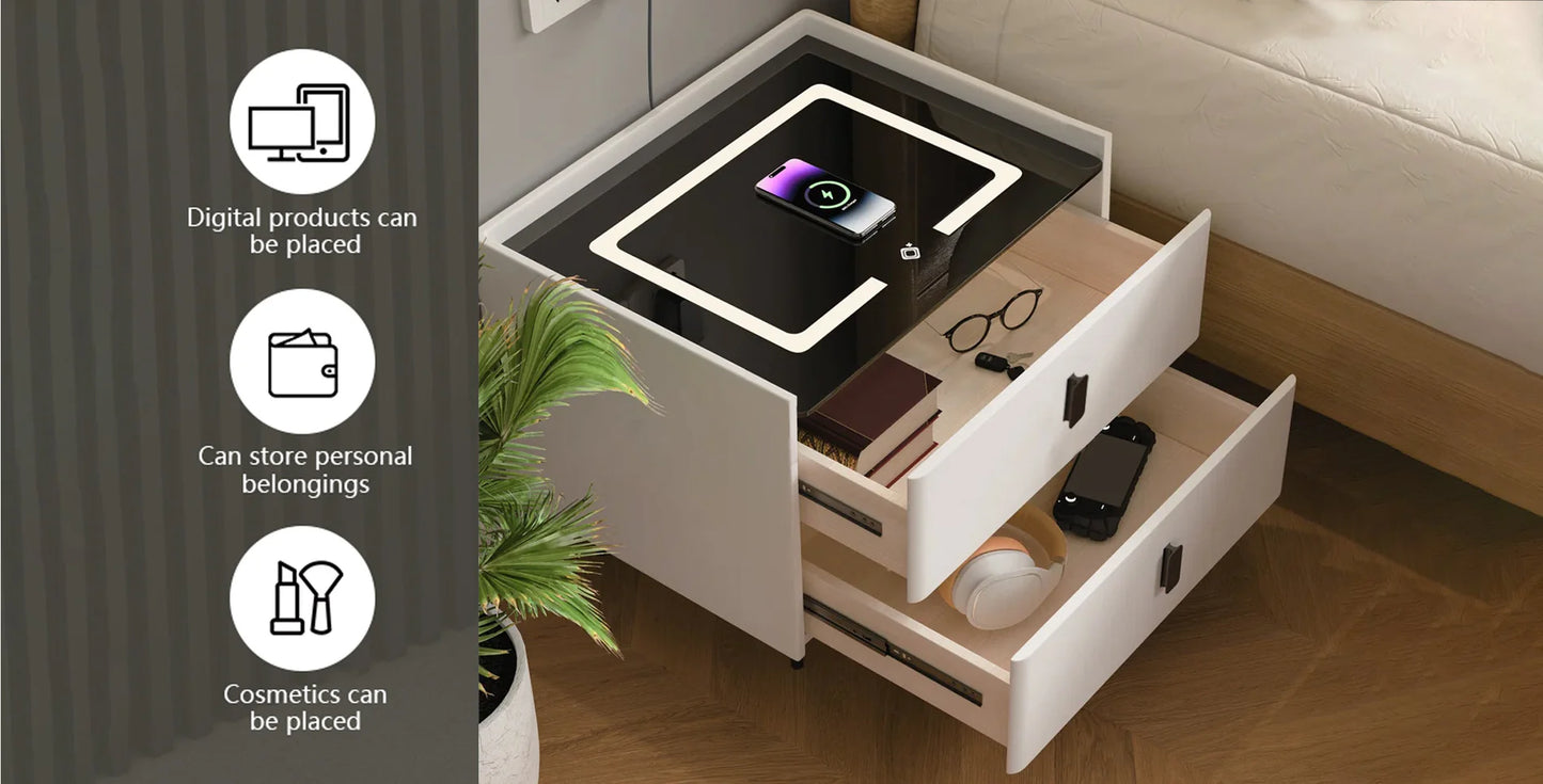 ZS - SMART SIDE TABLE WITH WIRELESS CHARGING STATION Nightstand