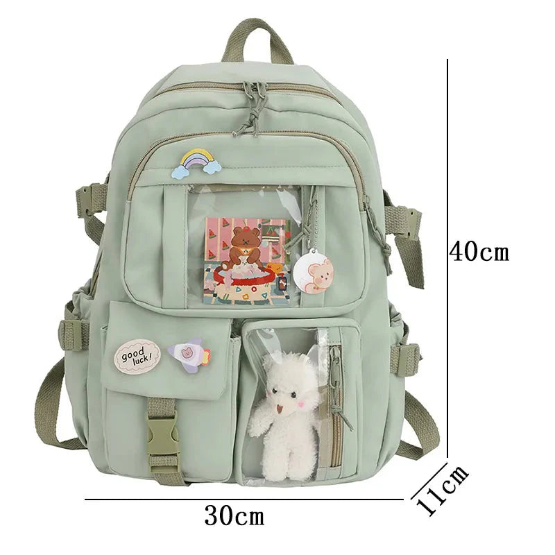 ZS - Trendy Cute - Kawaii Fashion School Bag with Customizable Design & Dolls