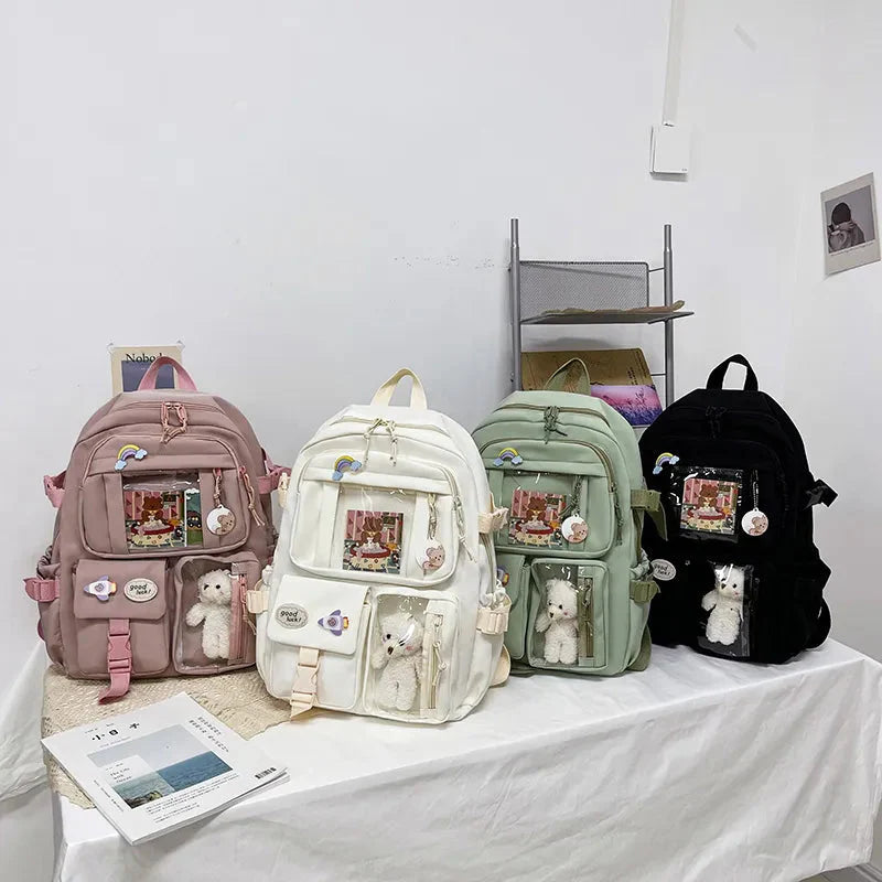 ZS - Trendy Cute - Kawaii Fashion School Bag with Customizable Design & Dolls