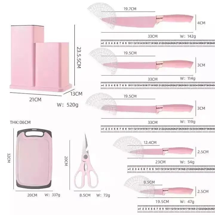 ZS - Silicone Kitchenware Set 19 Pieces Knife & Spoon Set With Storage Rack
