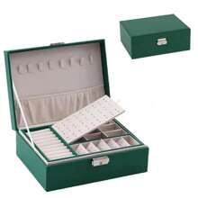 ZS - Multi-grid Lockable Jewelry Storage Box, White Double Layer Ring Box, For Home