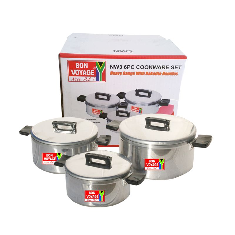 ZS - Bon Voyage - 6 Piece Pots Set Cookware Aluminium Stew Pan