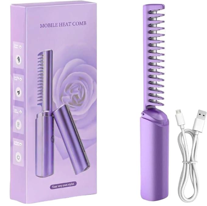 ZS - Portable Rechargeable Travel Heat Comb Hair Straightener