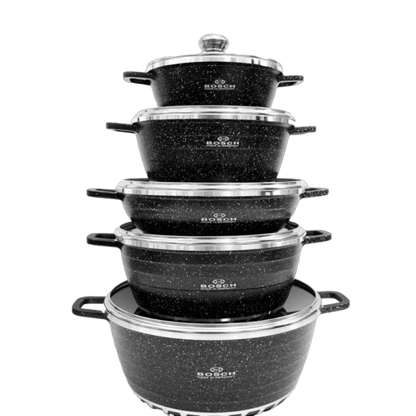 ZS - Aluminum 10 Piece Non Stick Coating Pot Set
