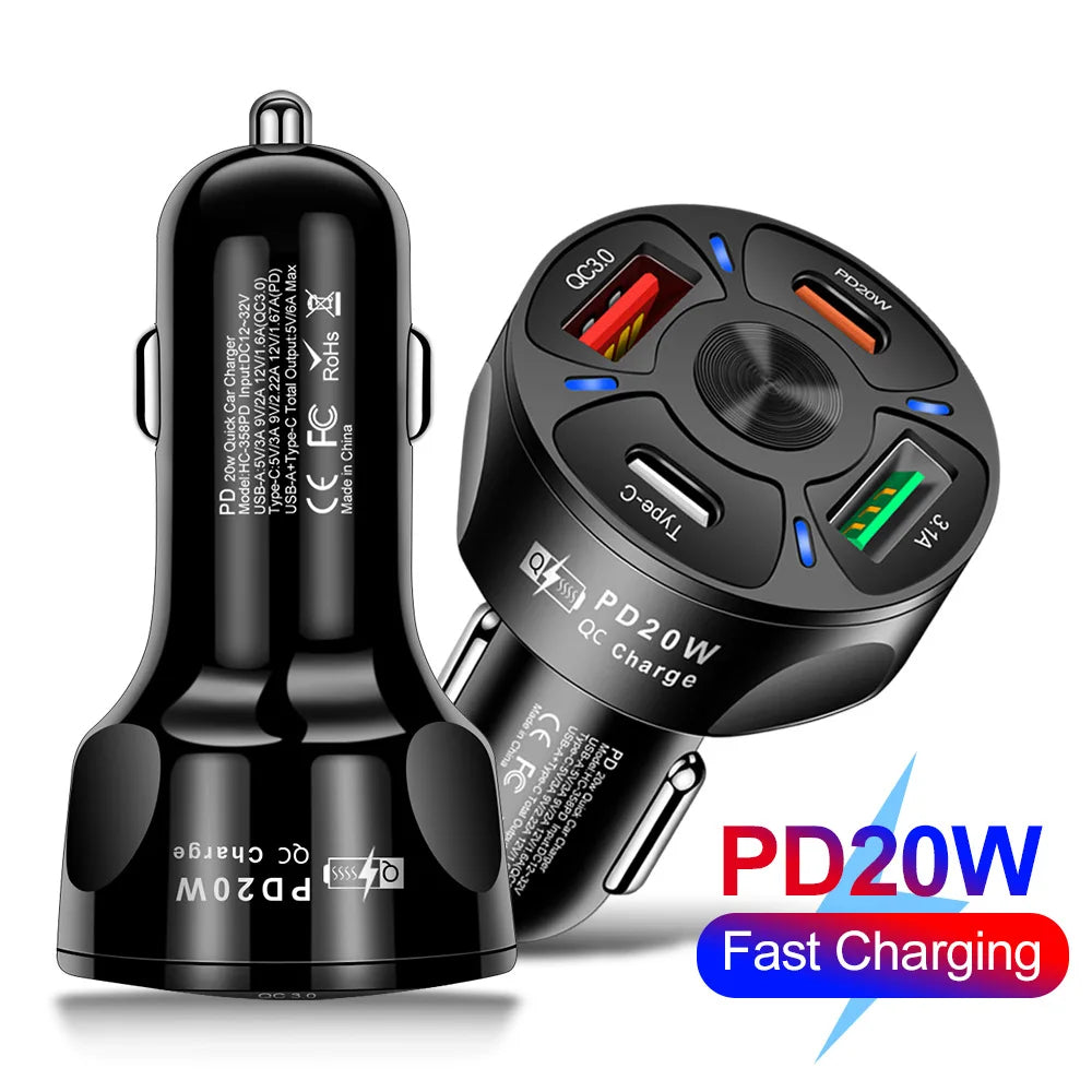 ZS - 4 Port Fast Charging Car Charger