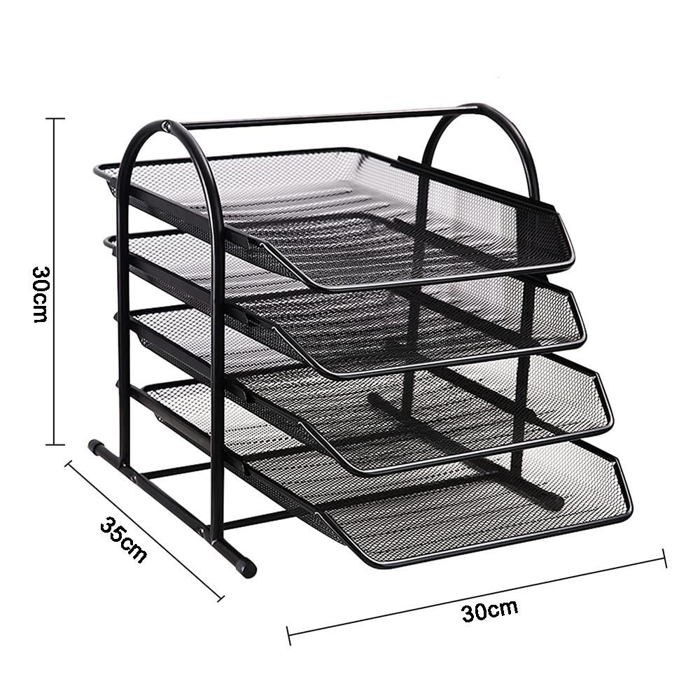 ZS - 4-Tier Metal Desk Organizer with Sliding Document Tray
