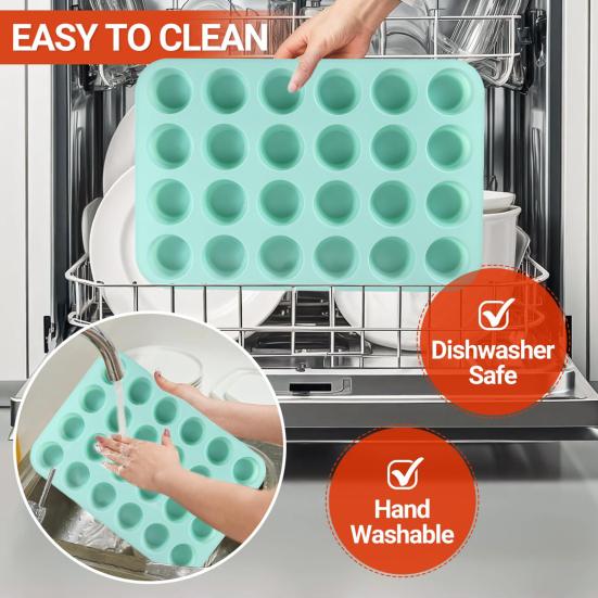ZS - Silicone Muffin Pan 24 Cups Nonstick Cake Mold for Baking Mini Egg Bites High Heat Resistance