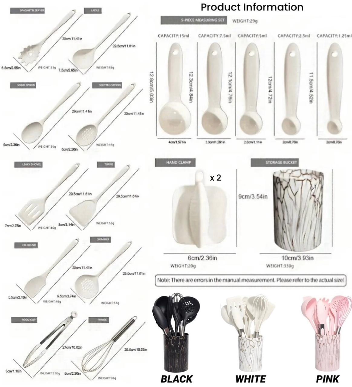 ZS - 18 Pcs Silicone Kitchen Tools Utensils