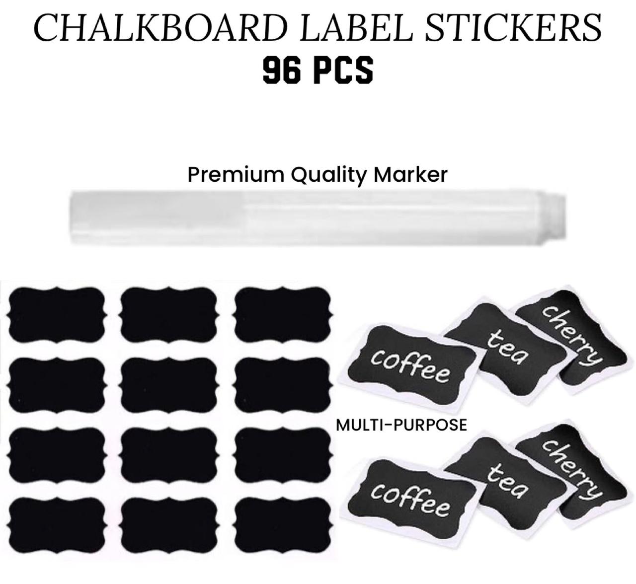 ZS - Multi Purpose Chalkboard Label Stickers 96 PCS Pack