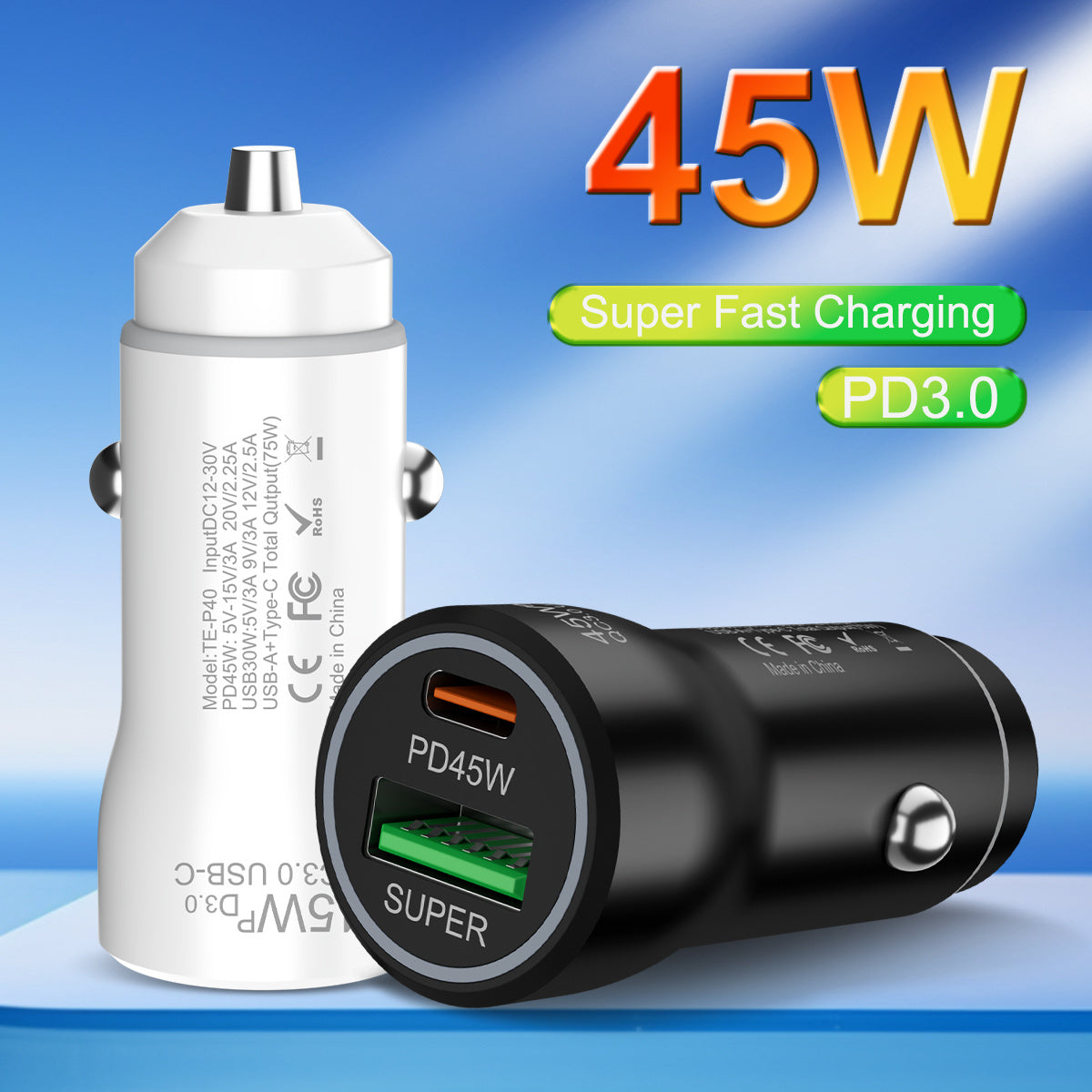 ZS - 45W Dual Port Fast Car Charger