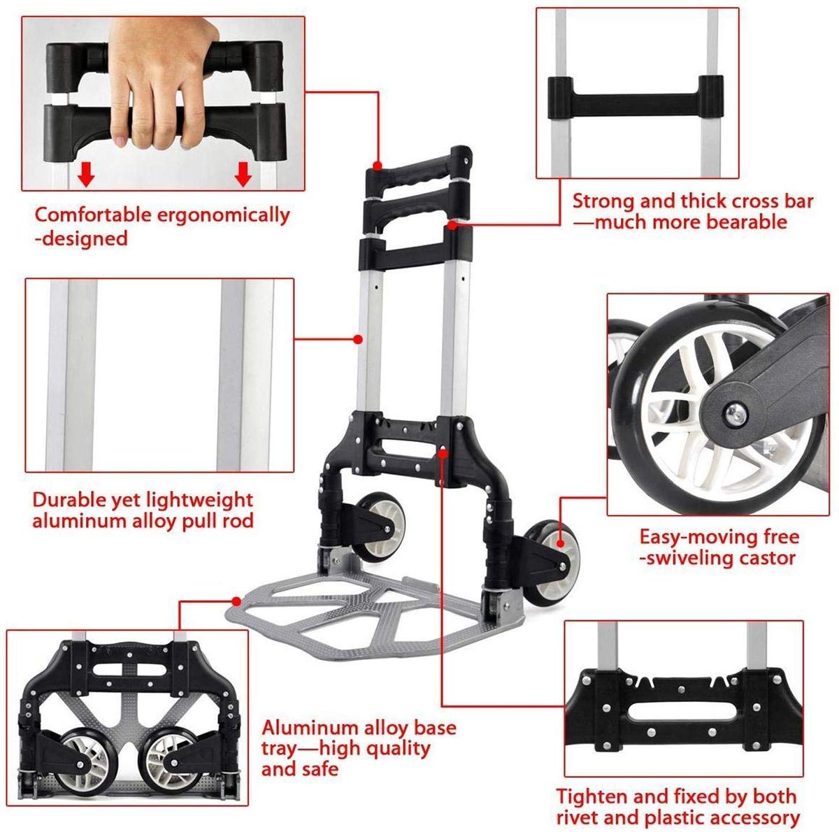 ZS - Aluminum Folding Portable Trolley 75KG