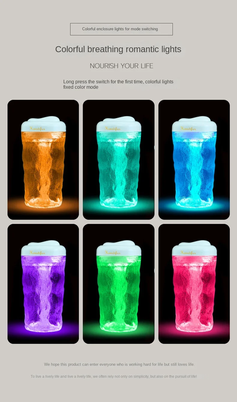 ZS - Luxury Glass Ice Core Humidifier Electric Diffusers With Night Light
