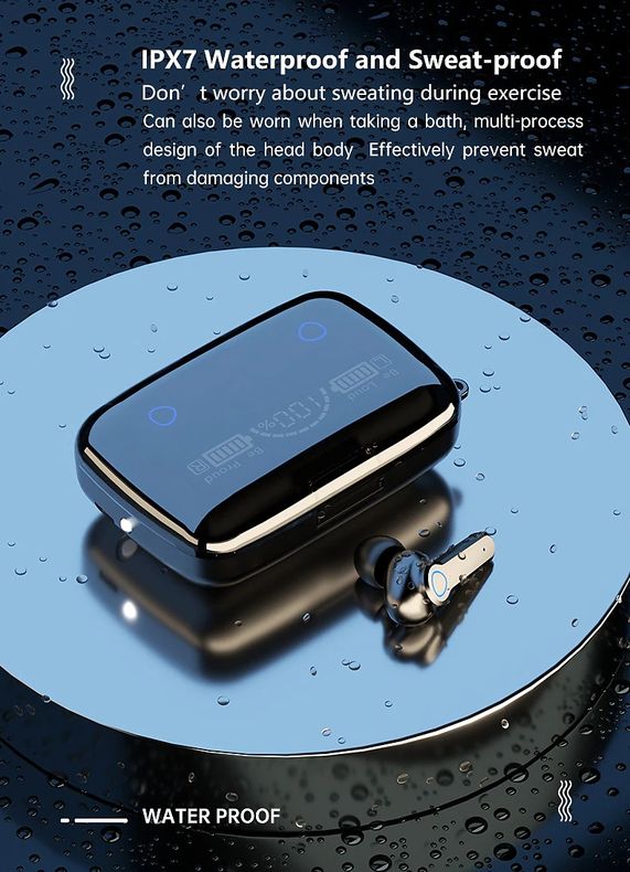 ZS - M19 Wireless Bluetooth In-Ear Earphones with LED Charging Box Carry Case