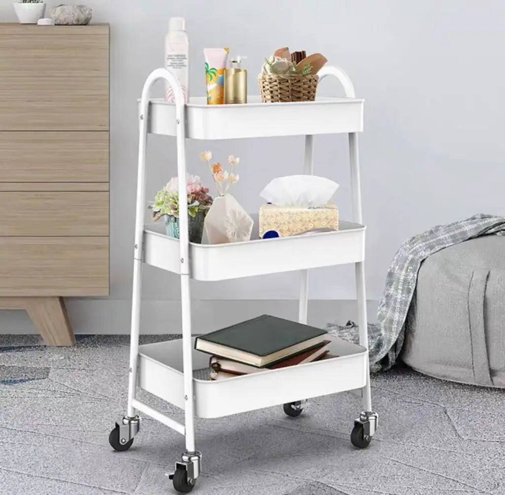 ZS - 3 Tier Metal Storage Trolley Storage Cart Serving Trolley