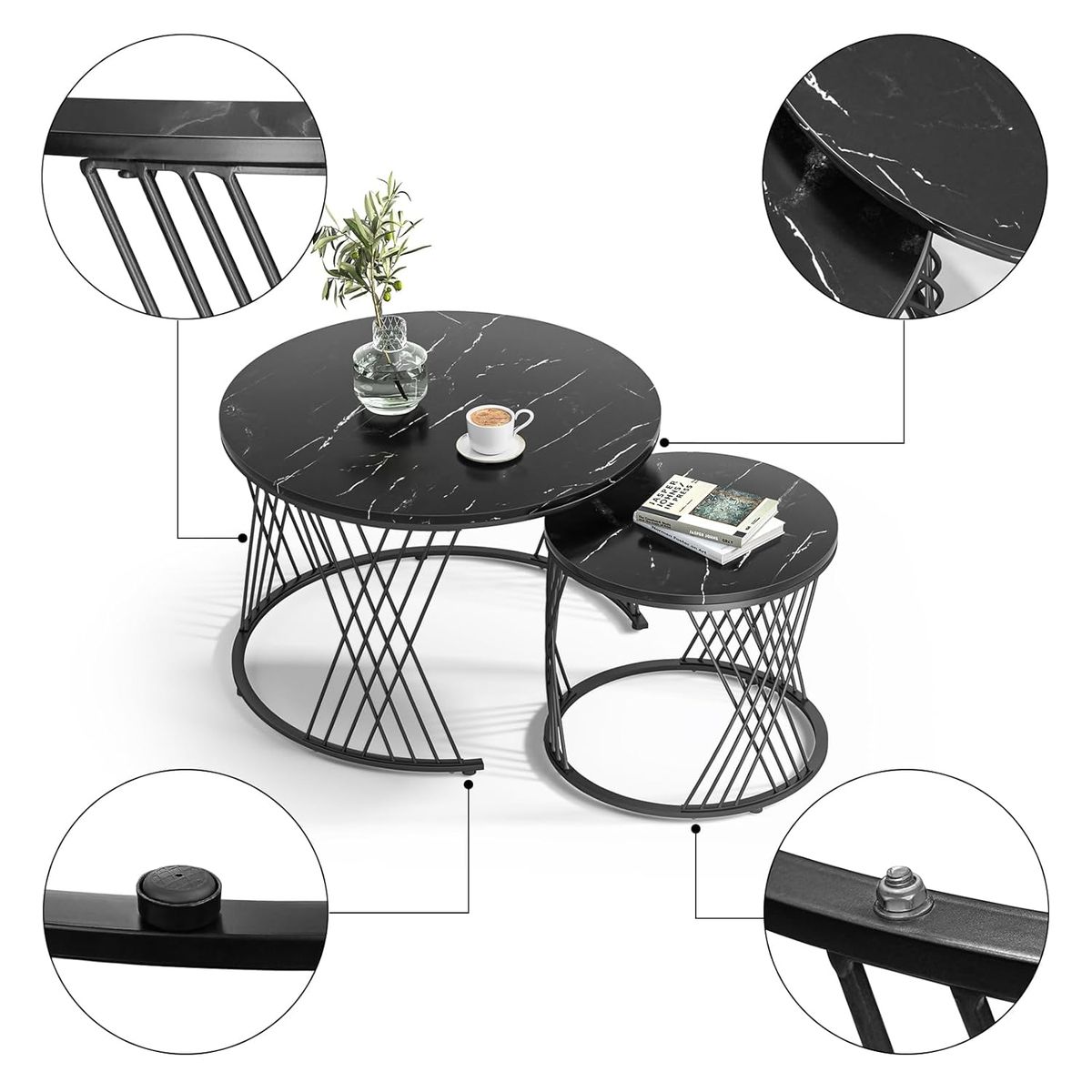 ZS - Stylish and Space-Saving Nesting Coffee Tables
