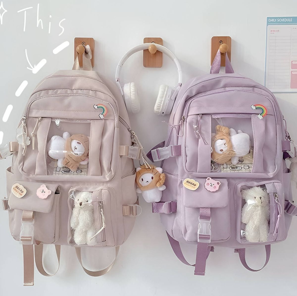 ZS - Trendy Cute - Kawaii Fashion School Bag with Customizable Design & Dolls