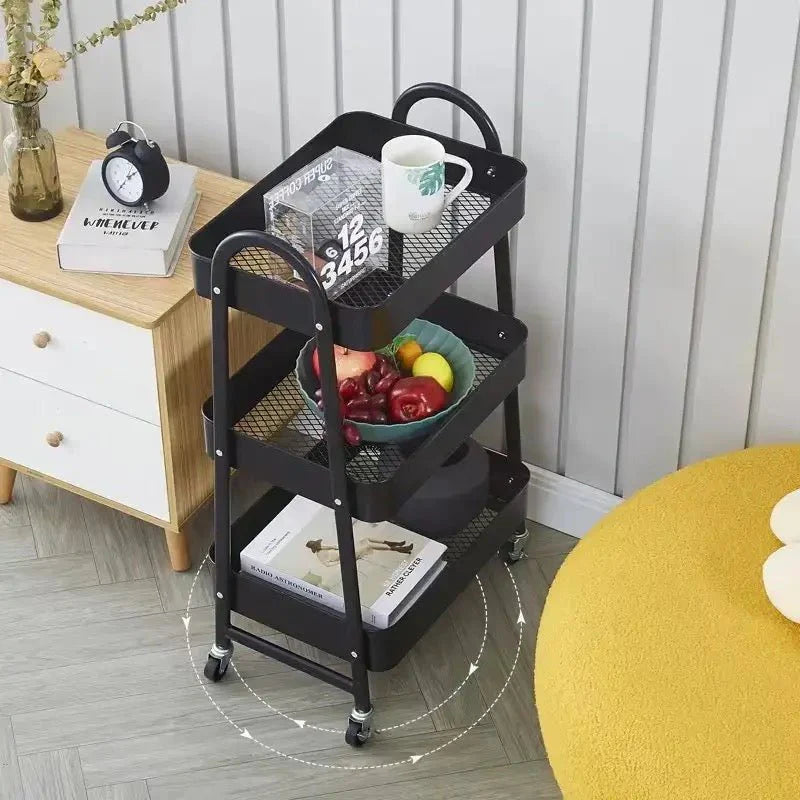 ZS - 3 Tier Metal Storage Trolley Storage Cart Serving Trolley