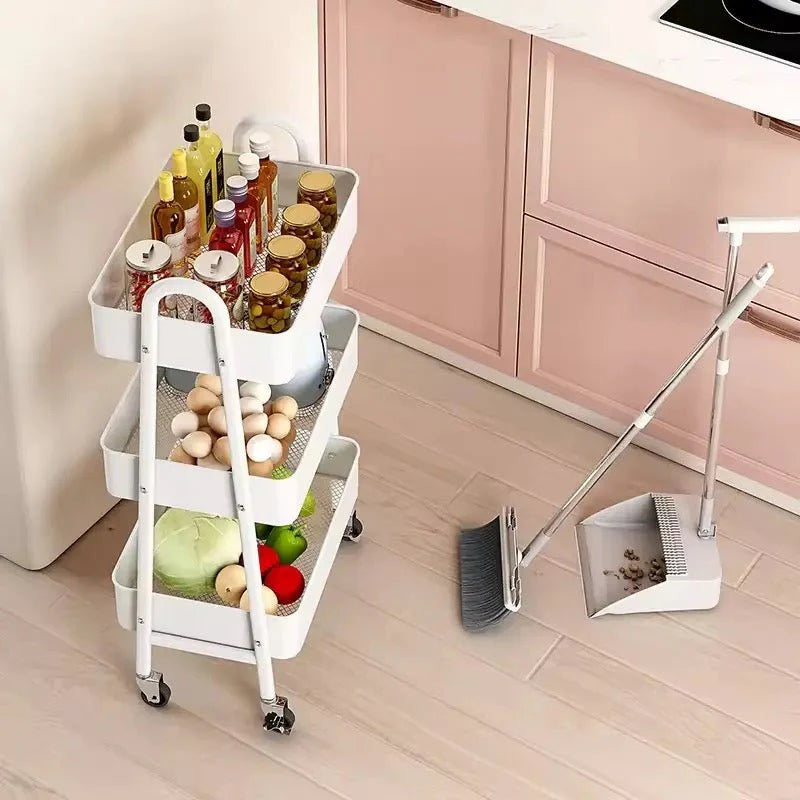ZS - 3 Tier Metal Storage Trolley Storage Cart Serving Trolley