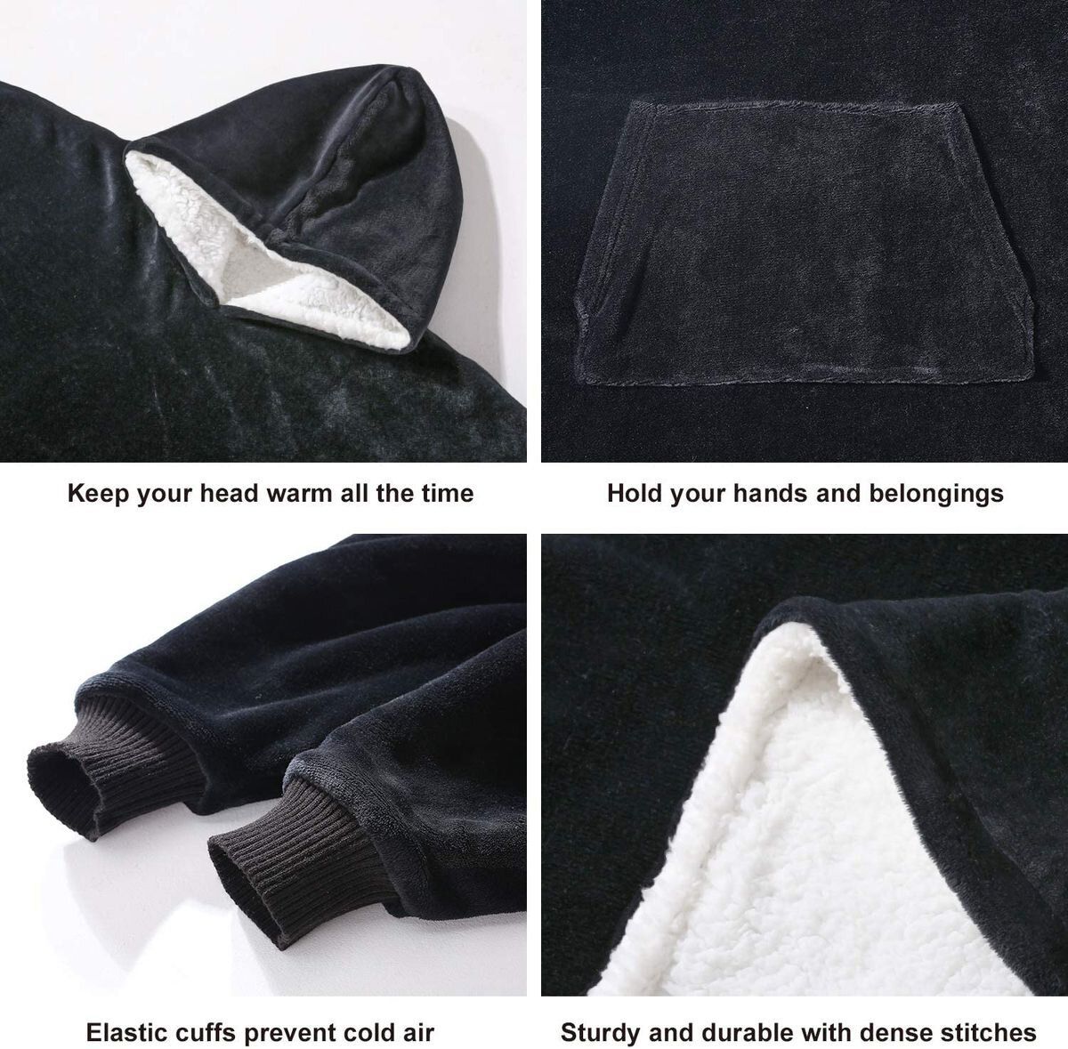 ZS - Huggle Hoodie Ultra Plush Blanket, One Size