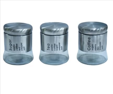 ZS - Set Of 3 Pieces Stainless Steel Airtight Storage Jar Set