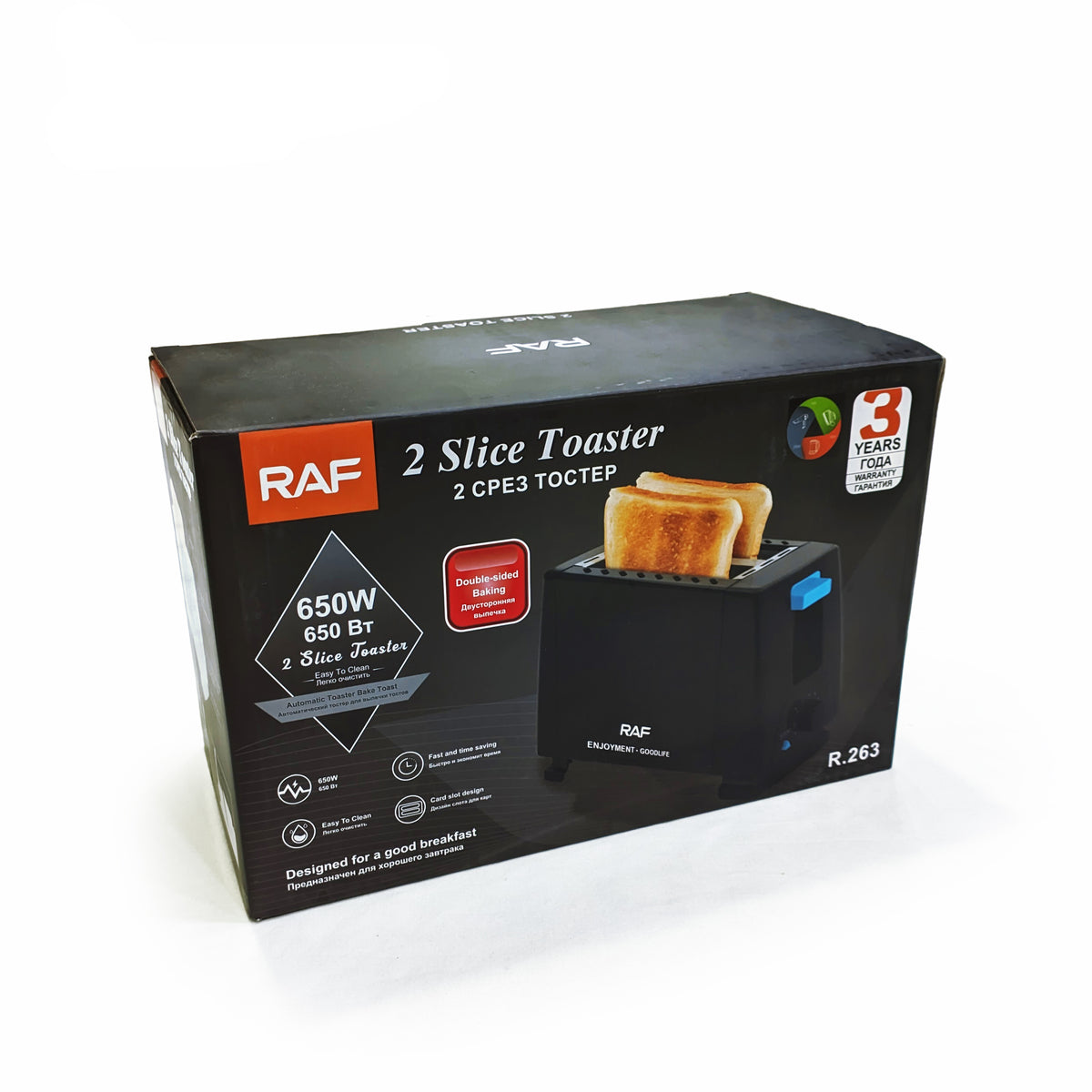 ZS - RAF Quality 2 Slice Toaster -650W