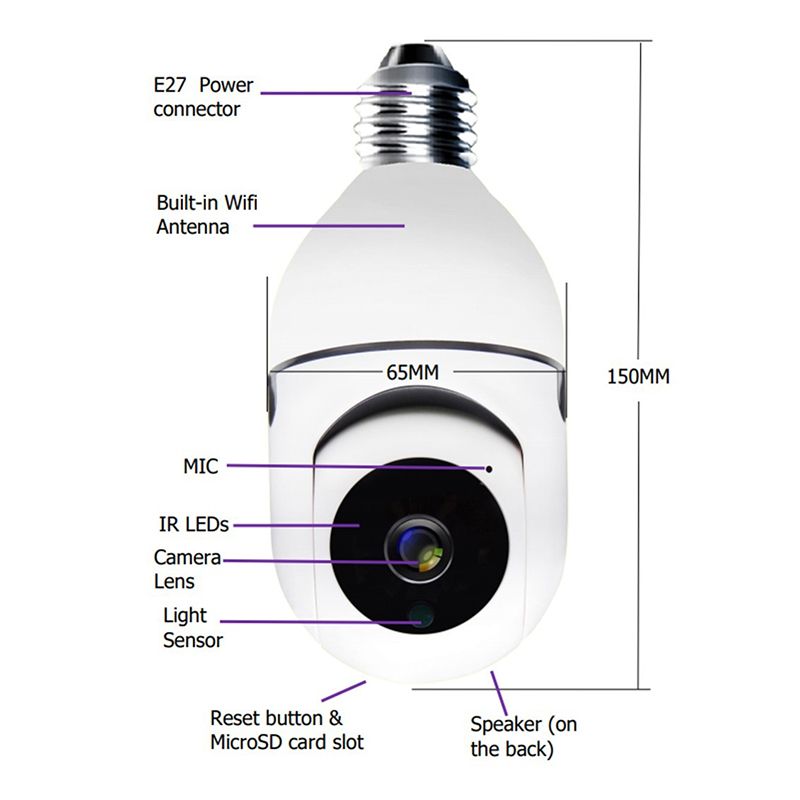 ZS - 360 Degree 1080P Wireless Panoramic Home Security WiFi Smart Camera uses FTY CAM App