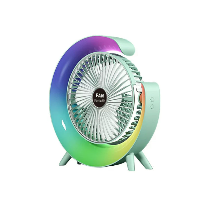 ZS - USB Power Desktop Rechargeable Portable Mini Rotatable Lighting Fan