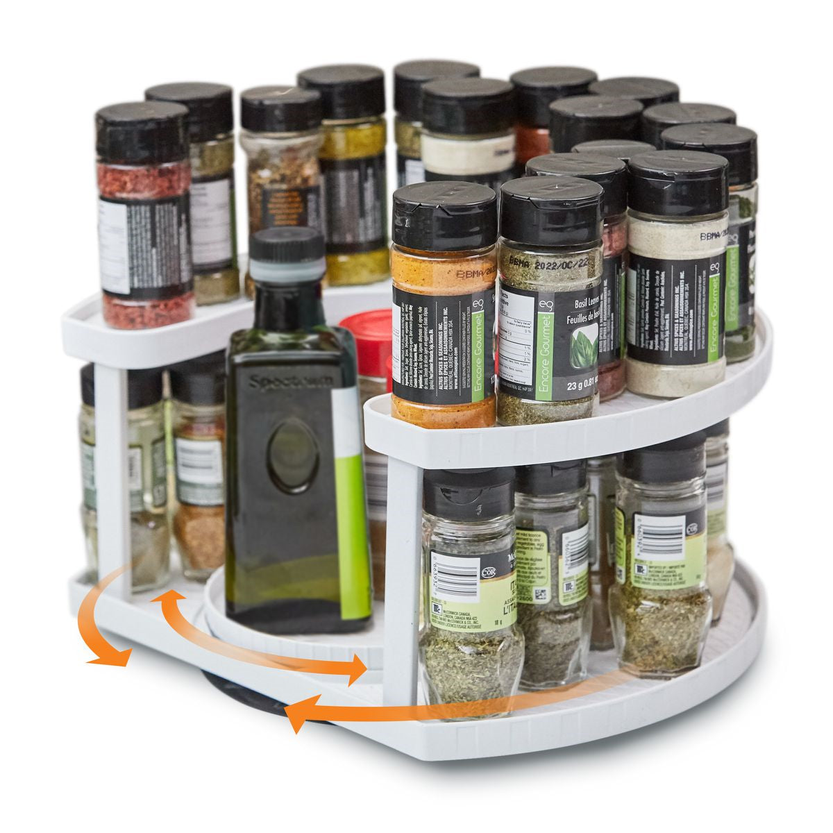 ZS - 2-Tier Kitchen Rotating Spice Rack Organizer