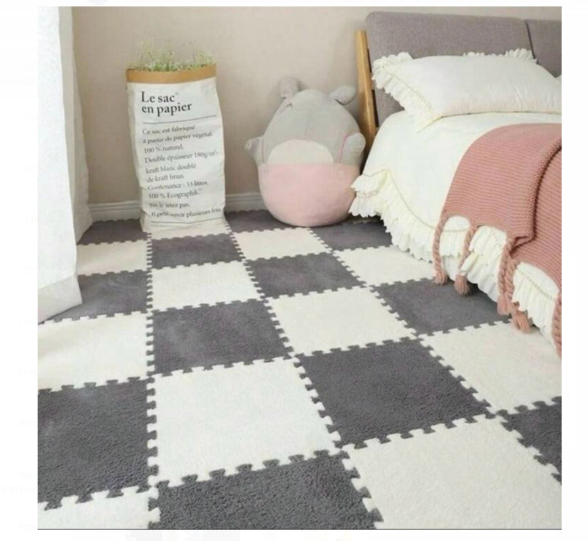 ZS - 10 Pieces Fluffy Puzzle Foam Floor Mat