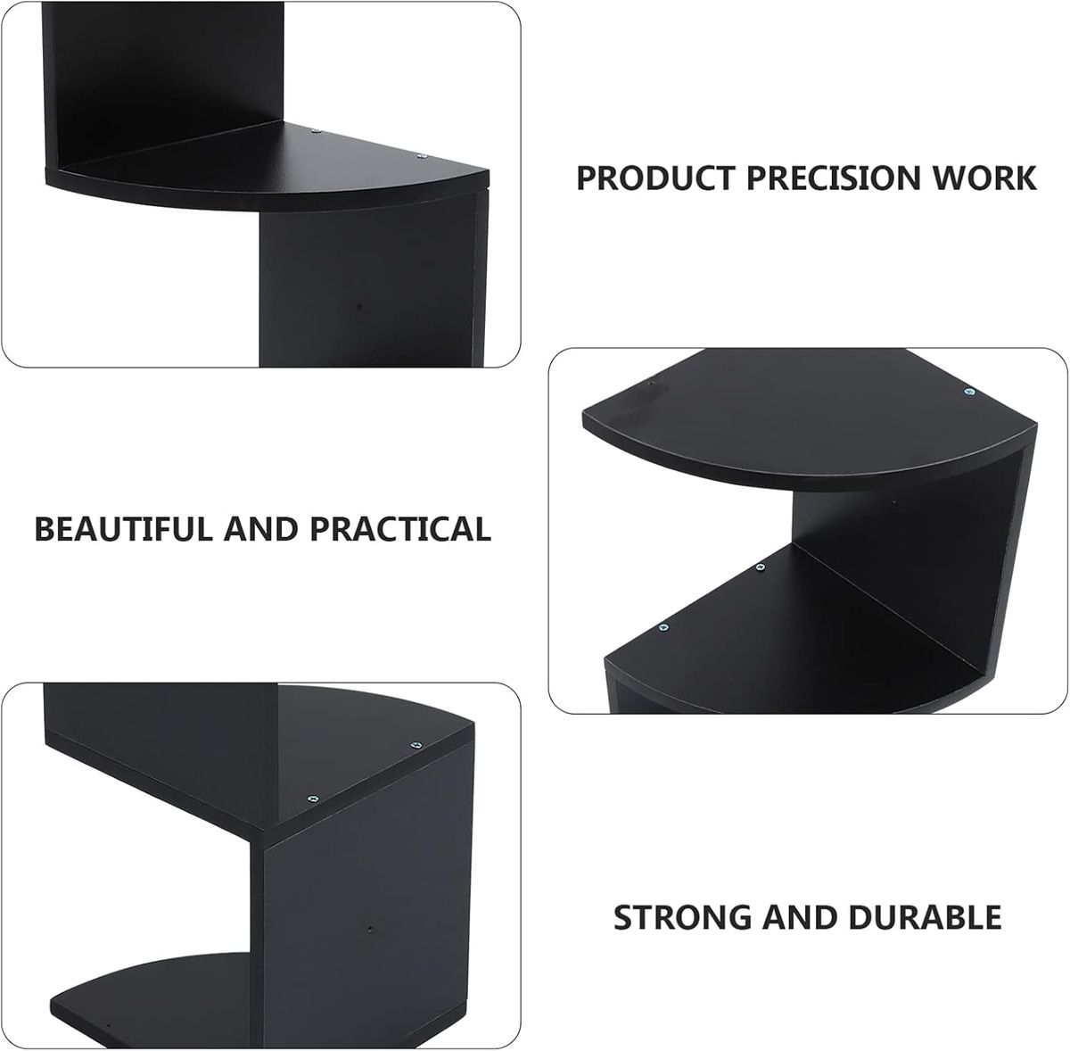 ZS - 5-Tier Corner Wall Mount Bookshelf Organizer Storage Shelf Rack
