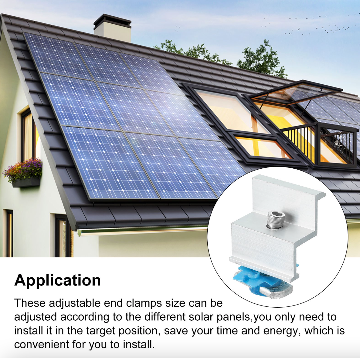 ZS - Solar Panel Middle Clamps (Pack of 10)