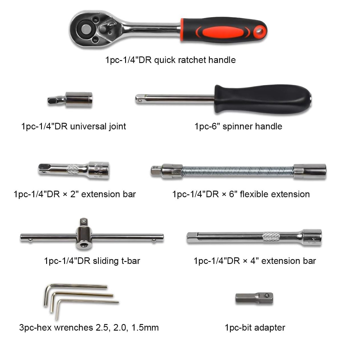 ZS - 46 Pieces 1/4-Inch Socket Set
