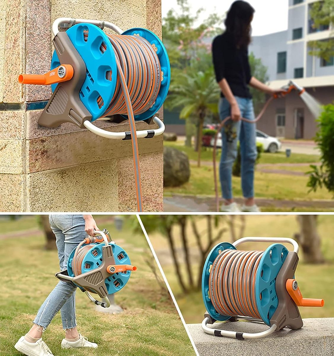 ZS - Portable Hose Pipe Reel Classic Hose Reel Set Including Hose Reel