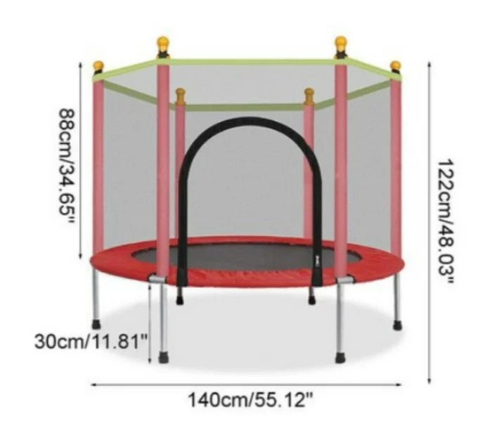 ZS - Kids Mini Trampoline with Enclosure Net