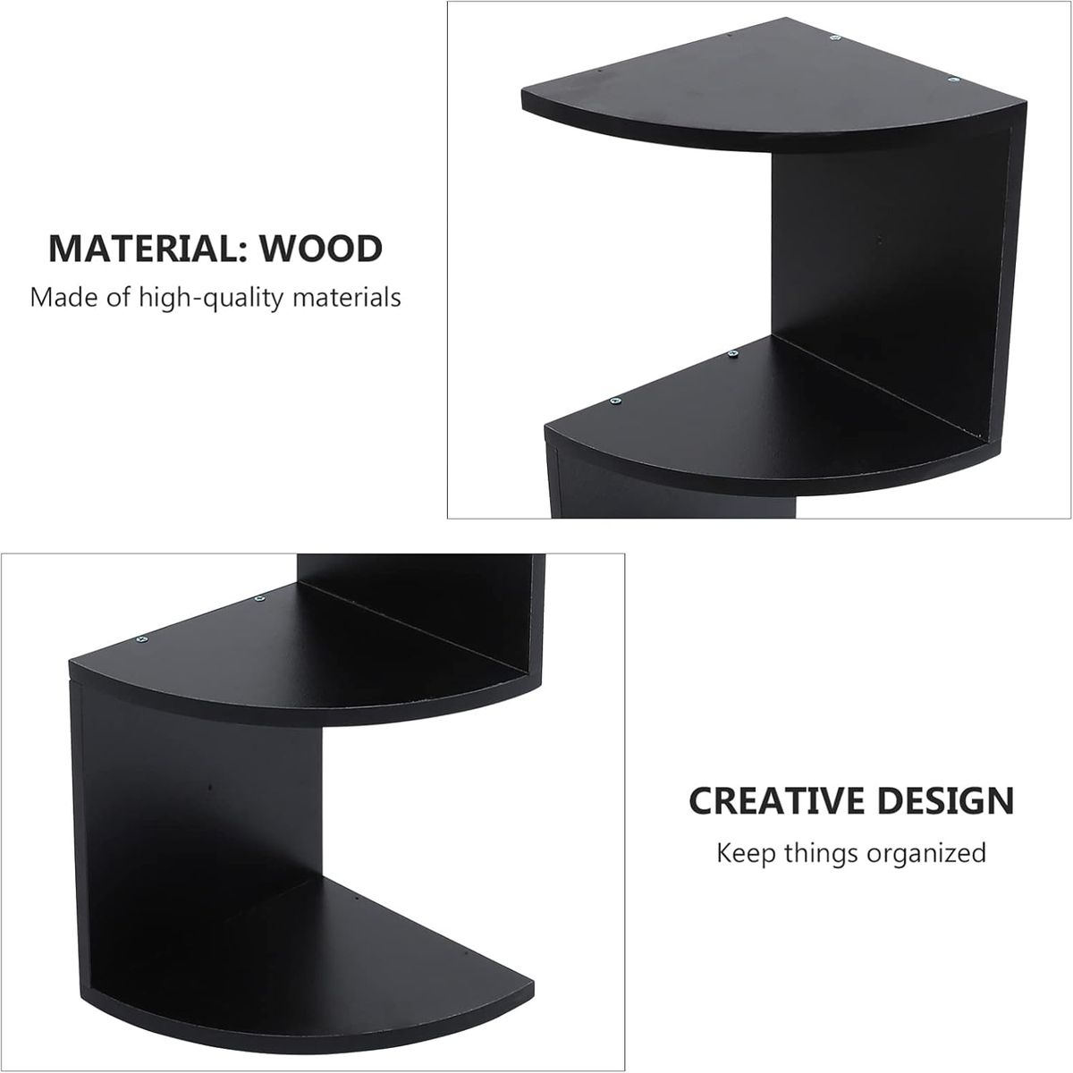 ZS - 5-Tier Corner Wall Mount Bookshelf Organizer Storage Shelf Rack