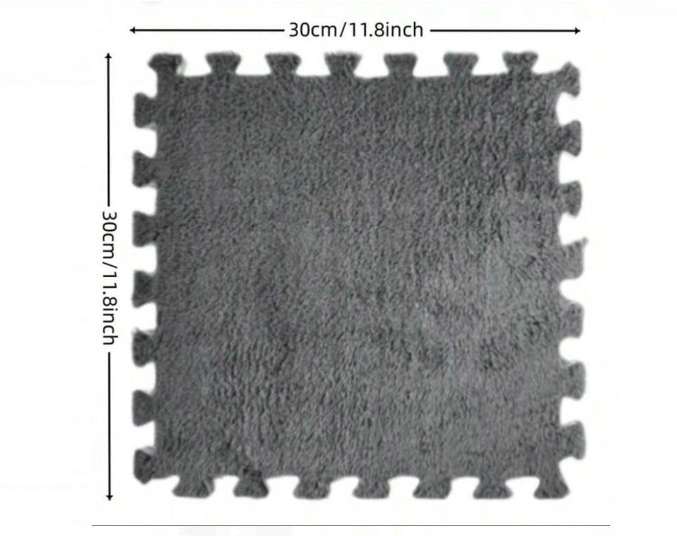 ZS - 10 Pieces Fluffy Puzzle Foam Floor Mat
