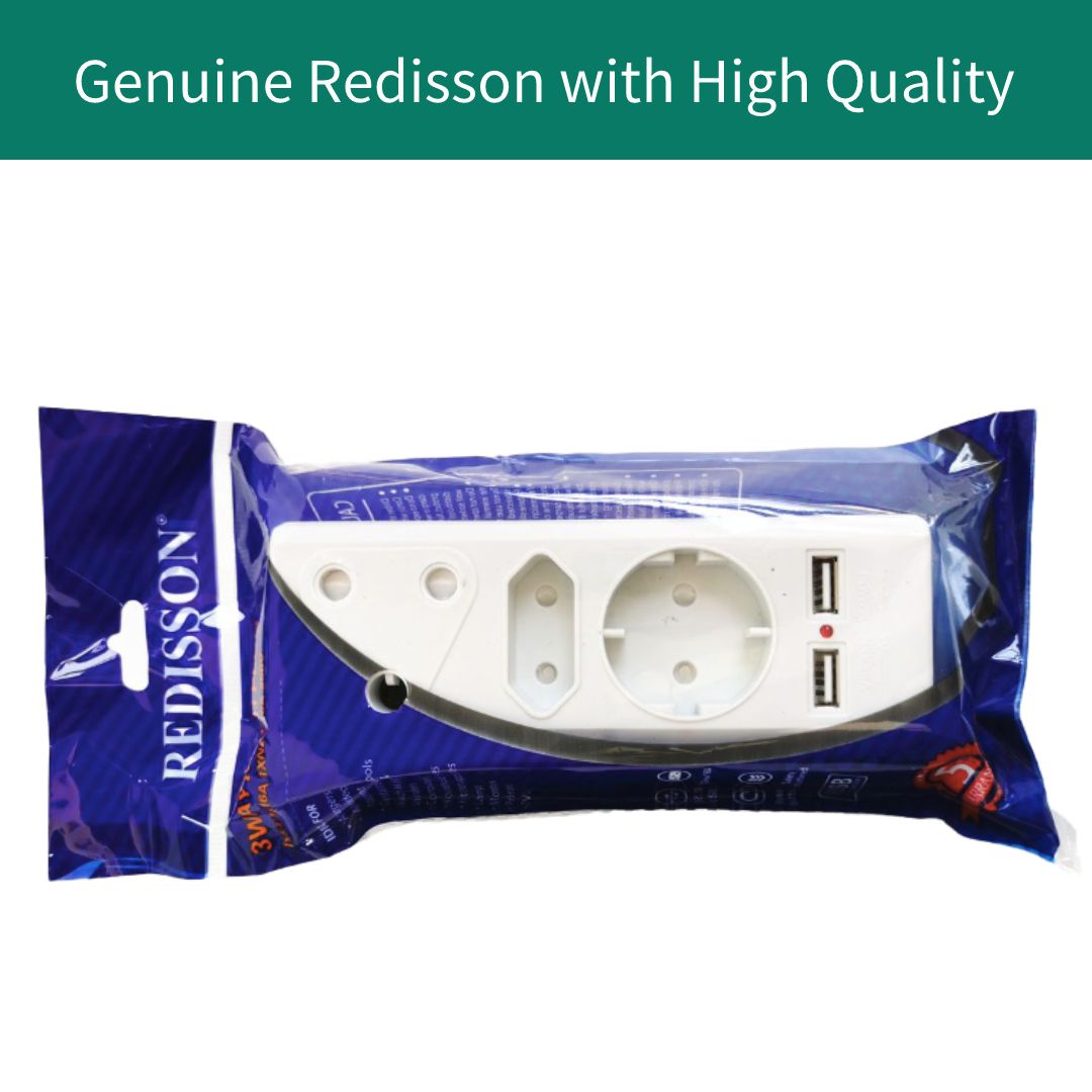 ZS - Redisson Multiplug 3-Way with 2xUSB for Phone Charging