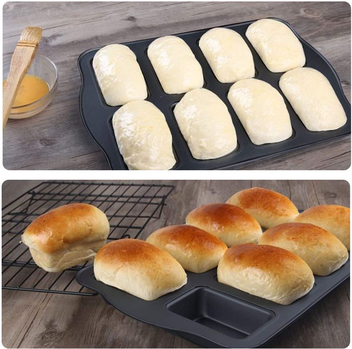 ZS - Baking Pan 8 Cup 36x24x3.5ccm Mini Loaf/Brownie Carbon Steel -Bakers Basics