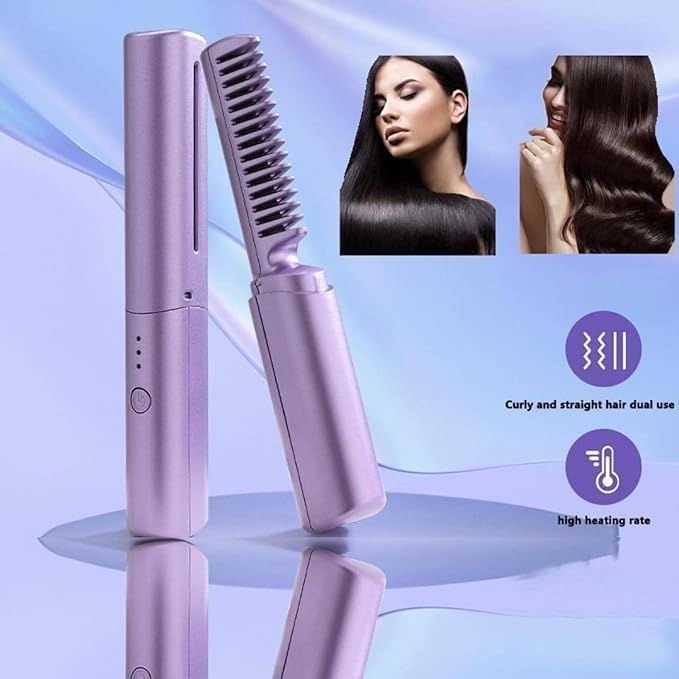 ZS - Portable Rechargeable Travel Heat Comb Hair Straightener