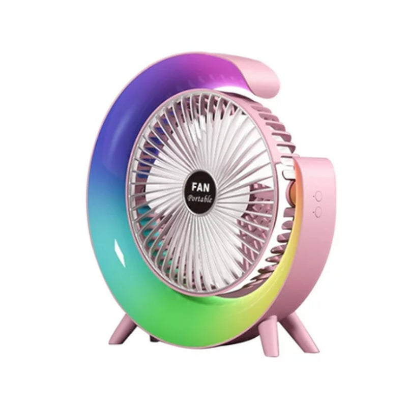 ZS - USB Power Desktop Rechargeable Portable Mini Rotatable Lighting Fan
