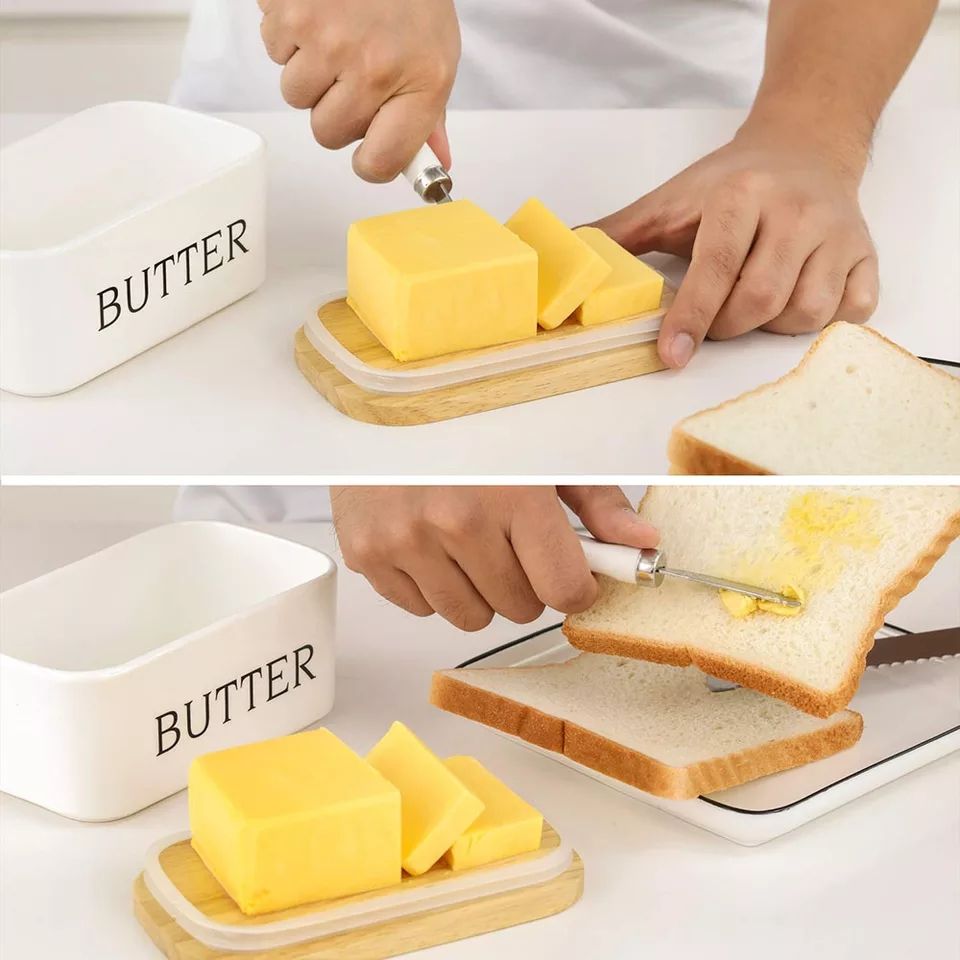 ZS - Ceramic Butter Jar with Butter Knife