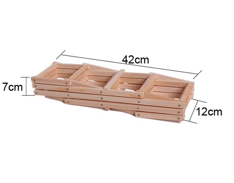 ZS - Foldable Wood Wine Rack Holder Storage Display Stand