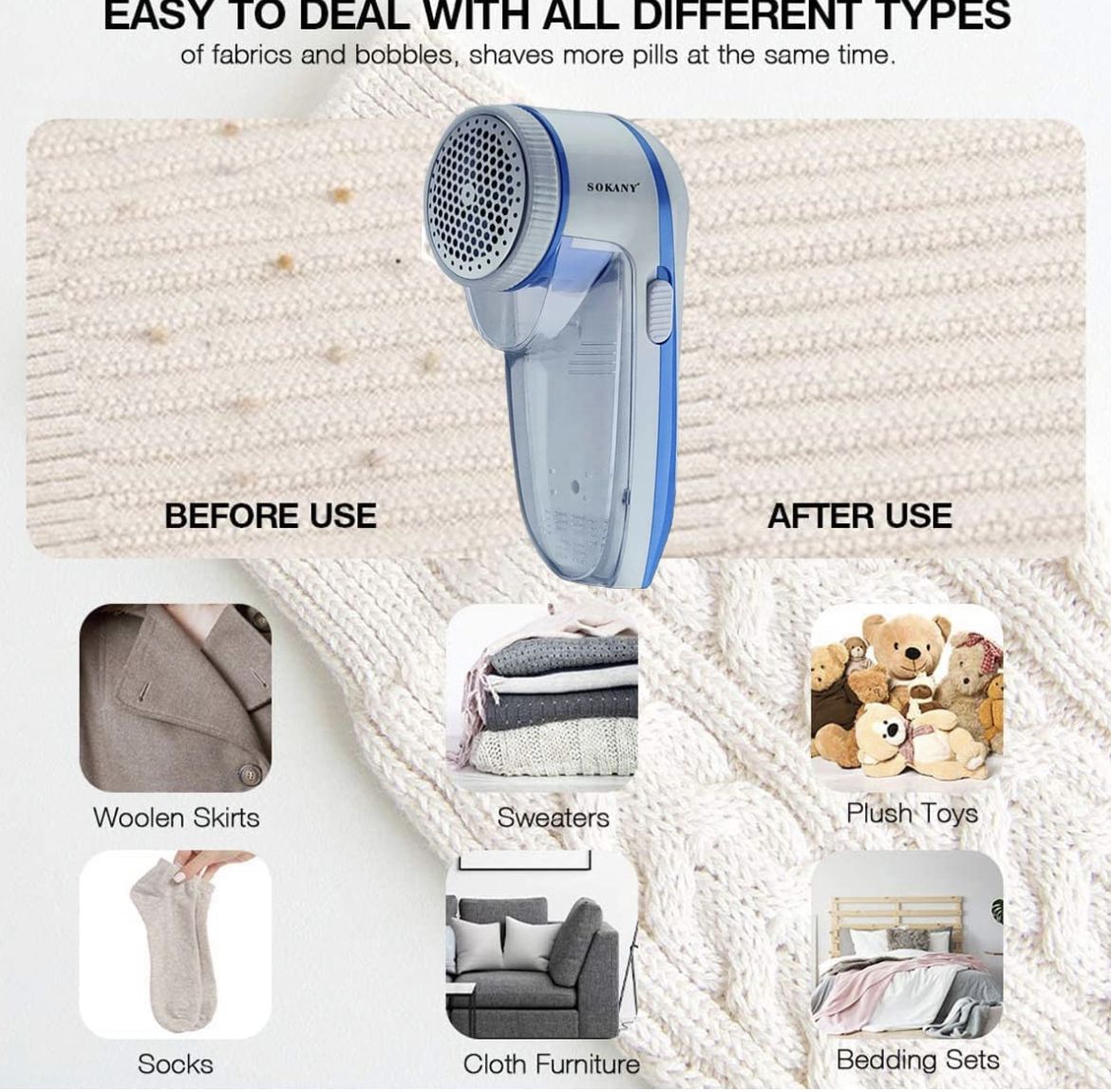 ZS - Rechargeable Lint Remover – Efficient Fabric Shaver with Stainless Steel Blades