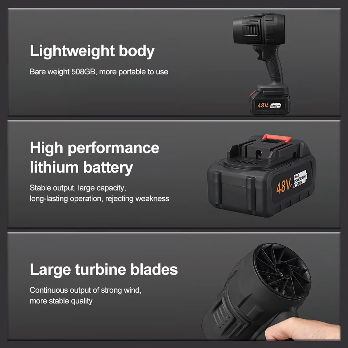 ZS - 48V Portable Dust Cleaner Cordless Leaf Blower
