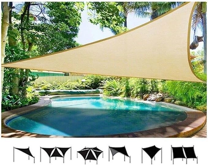 ZS - Sun shade Sail Net 3.5x3.5x3.5m, easy to install, UV protection