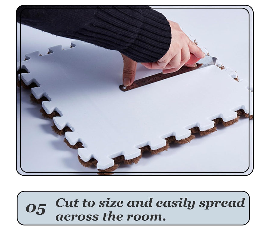 ZS - 10 Pieces Fluffy Puzzle Foam Floor Mat