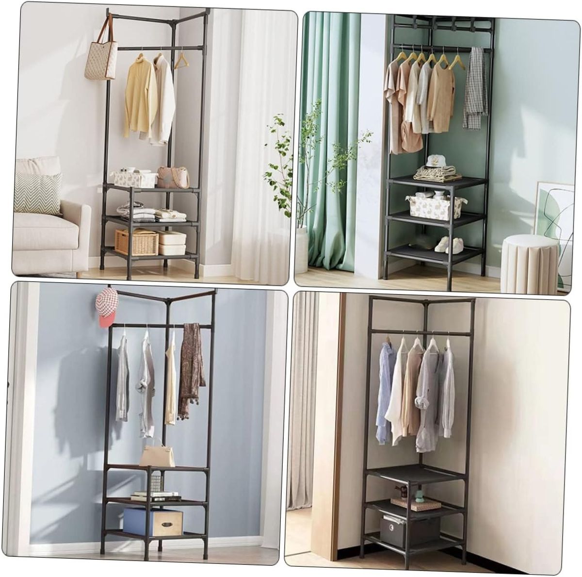 ZS - Corner Coat Rack Multi-function Floor Standing Clothes Hanger