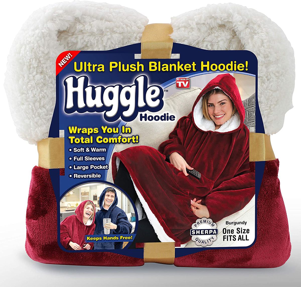ZS - Huggle Hoodie Ultra Plush Blanket, One Size